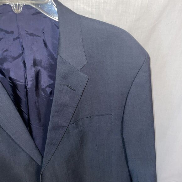Coppley 1883 Men’s Dress Blazer Size 46L Navy Blue Wool Business Formal - Picture 5 of 14